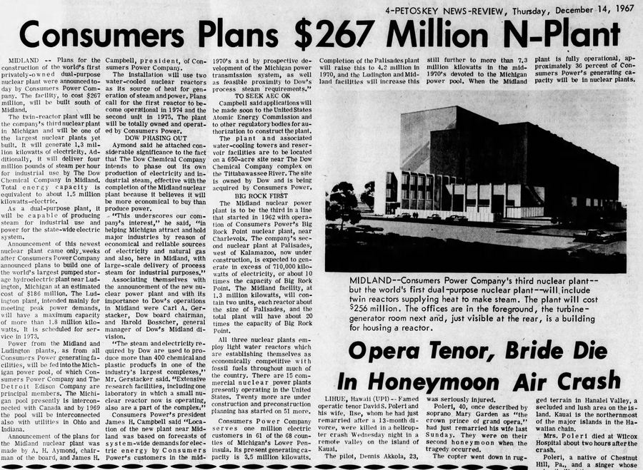 Midland Nuclear Power Plant (Cancelled) - Dec 1967 Announcement With Rendering (newer photo)